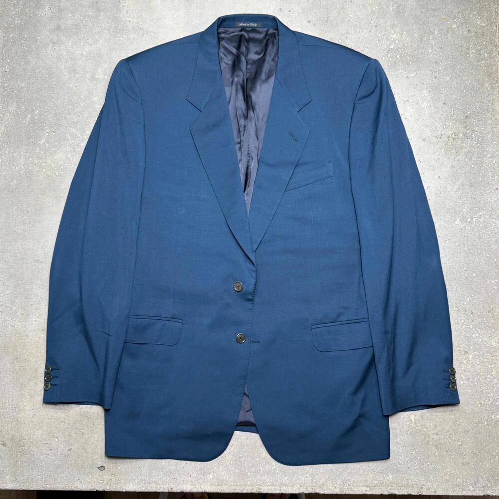 RARE Teal Ermenegildo Zegna Tasmanian Wool Blazer Jacket 44R Dark Greenish-Blue